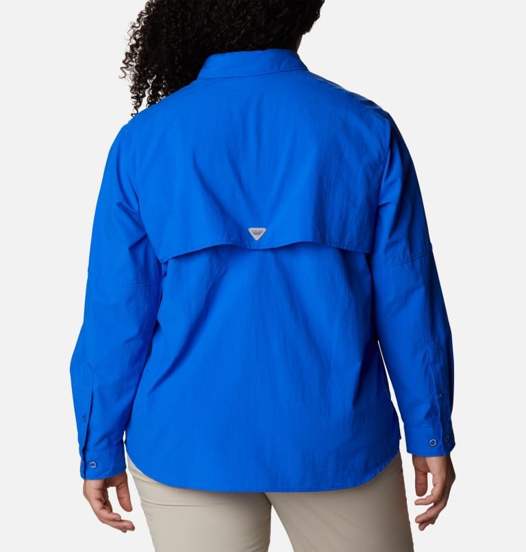 Women's Columbia PFG Bahama Long Sleeve Shirts Blue | Plus Size CA-B830A